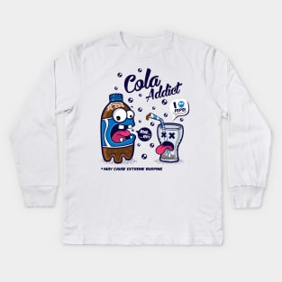 Blue Cola Addict Kids Long Sleeve T-Shirt